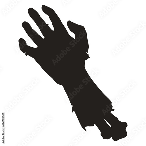 Monster hand monochrome silhouette logotype
