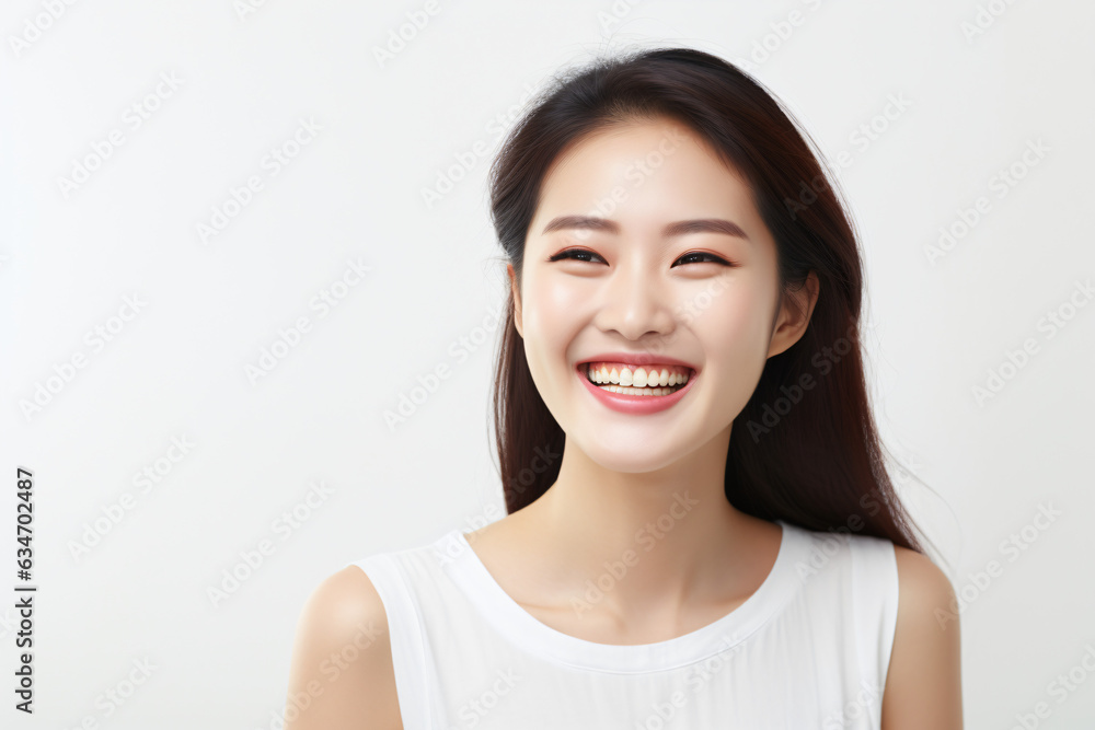 A close-up shot of a radiant young Asian woman, smiling with impeccable teeth. Designed for a dental promotion. With a white background. Crafted following the rule of thirds.
Generative AI. A close-up shot of a radiant young Asian woman, smiling with impeccable teeth. Designed for a dental promotion. With a white background. Crafted following the rule of thirds.
Generative AI.