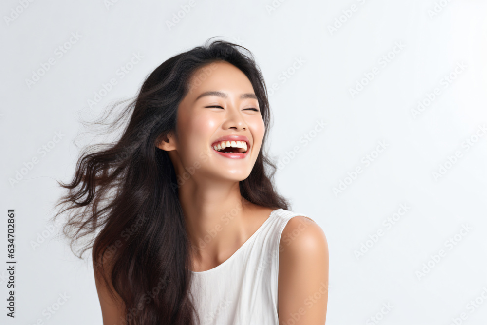 A close-up shot of a radiant young Asian woman, smiling with impeccable teeth. Designed for a dental promotion. With a white background. Crafted following the rule of thirds.
Generative AI. A close-up shot of a radiant young Asian woman, smiling with impeccable teeth. Designed for a dental promotion. With a white background. Crafted following the rule of thirds.
Generative AI.