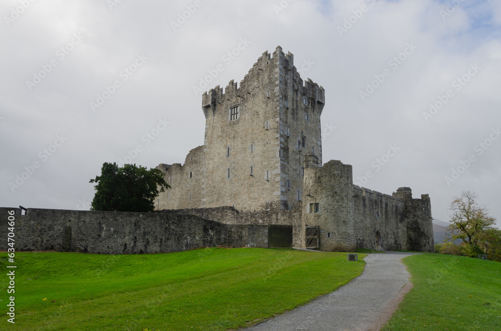 Killarney, County Kerry, Ireland – Historic Ross Castle, a 15th century medieval tower house and keep, Killarney National Park, Killarney, County Kerry, Ireland