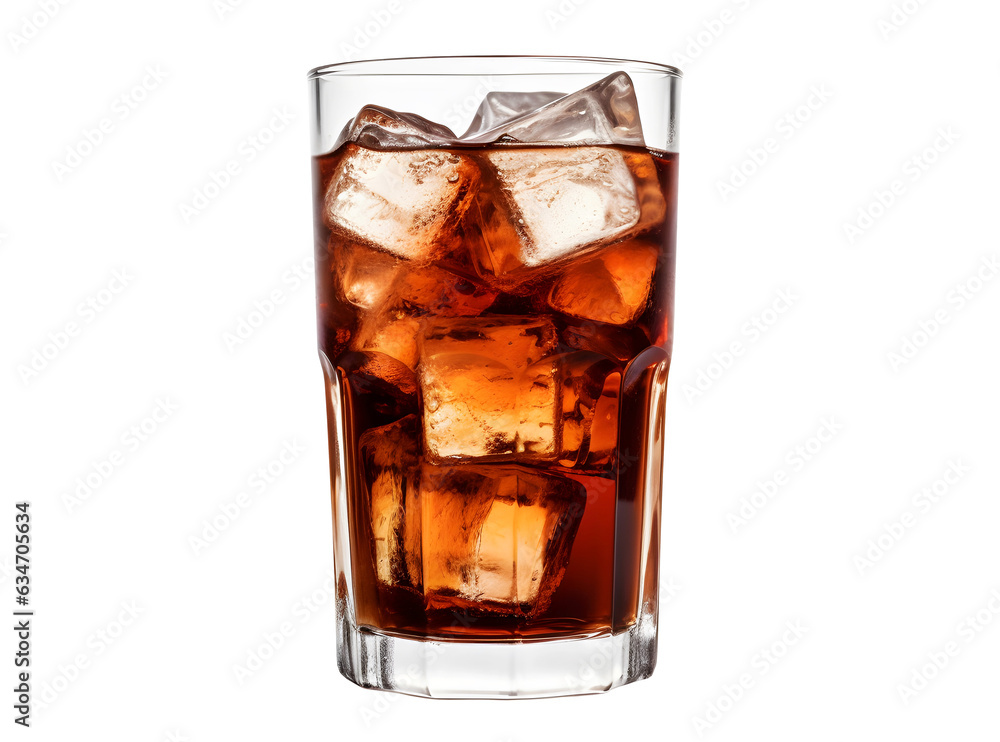 Glass of cola with ice isolated on transparent background. Png format Glass of cola with ice isolated on transparent background. Png format