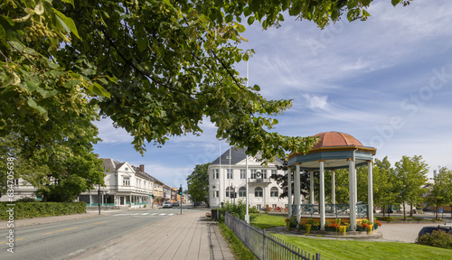 Walking in the streets of Levanger, Trøndelag, Norway photo