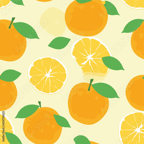 Seamless Colorful Tangerines Pattern. Seamless pattern of Tangerines in colorful style. Add color to your digital project with our pattern 