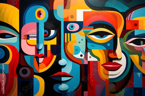Social Media Art: Abstract Figures and Bold Patterns - AI Generated