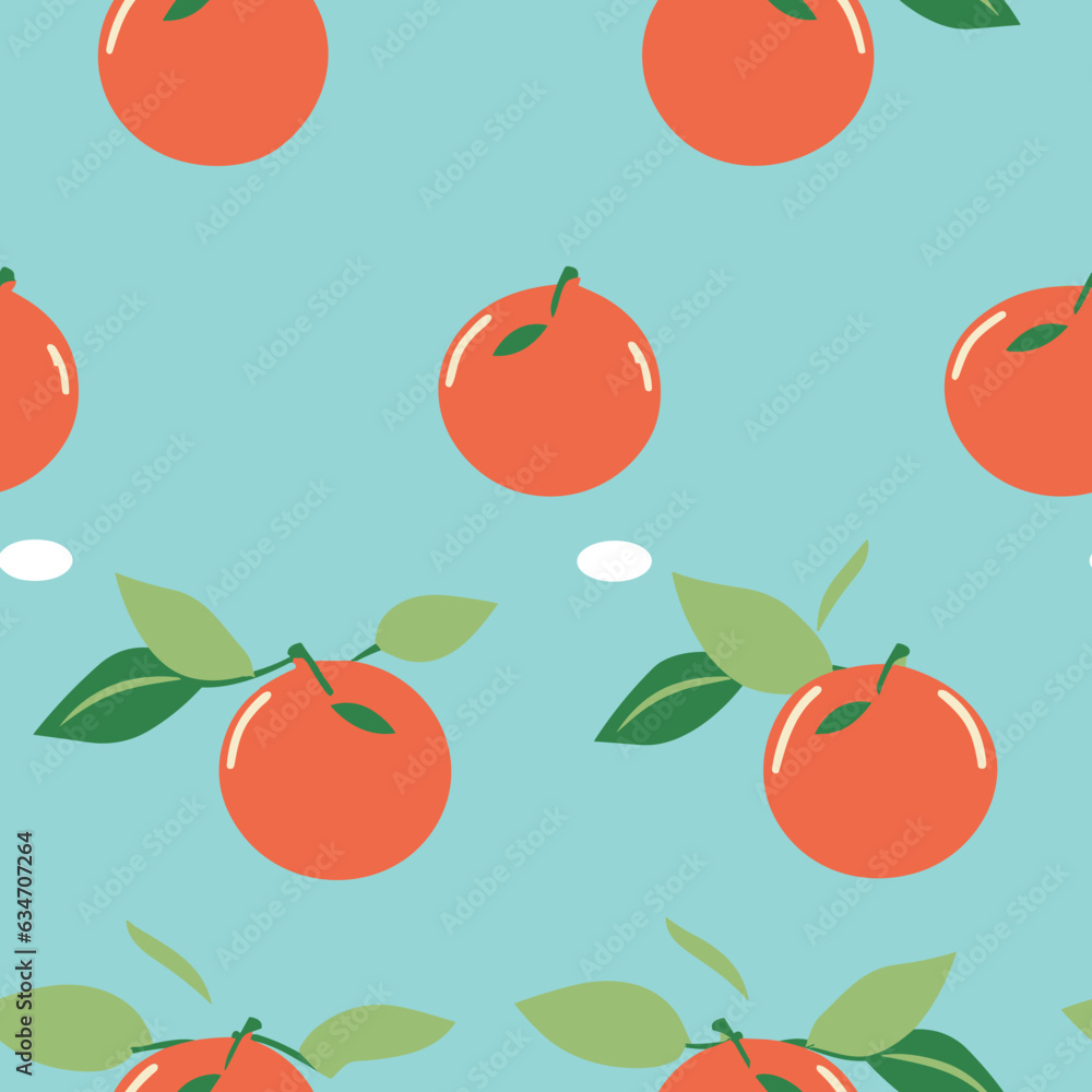 Seamless Colorful Tangerines Pattern. Seamless pattern of Tangerines in colorful style. Add color to your digital project with our pattern!