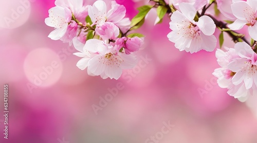 Abstract Blurred Background in Sunlit Idyll, Floral Springtime Beauty with Copy Space. Generative AI.