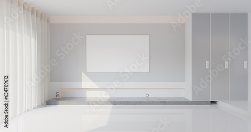 Interior background of room  with lamp and cupboard 3d rendering