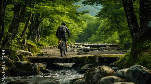 Mountain Biker's Serene Journey