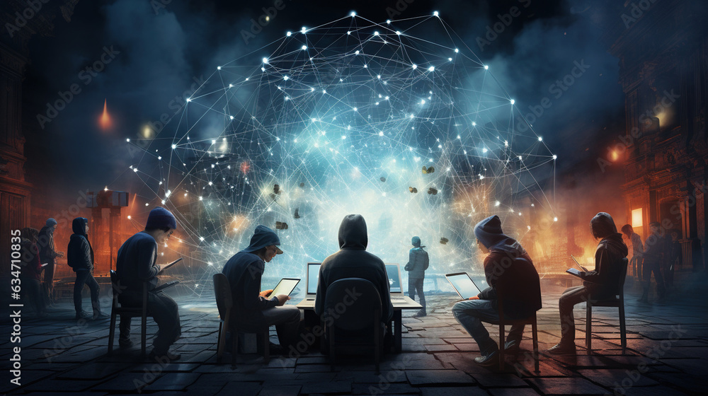 People programming in groups People programming in groups