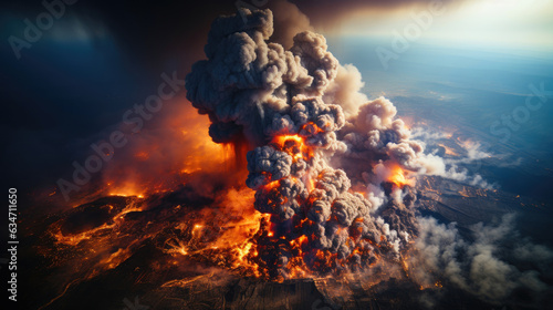 Post-Eruption Crater Emitting Ash Clouds