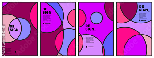 abstract flat background set for banner, poster, template, design, flyer, brochure, etc