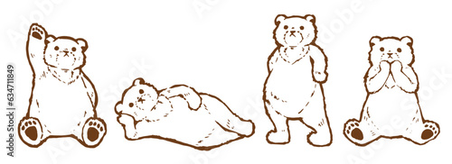 手描き風のクマのイラスト