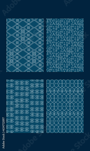 Collection of art deco seamless geometric ornamental patterns 