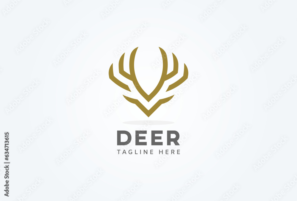 Fototapeta premium Deer logo. minimalist deer head design logo inspiration vector illustration