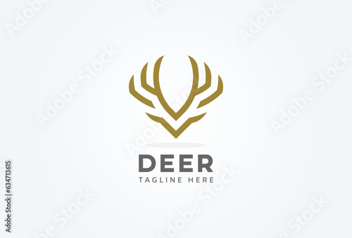Deer logo. minimalist deer head design logo inspiration vector illustration