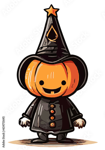 Cute Halloween Pump King Vector
