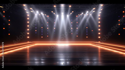 Empty Stage template with lighting - ai generative © NAVIN
