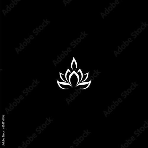 Candle and lotus symbol icon isolated on dark background