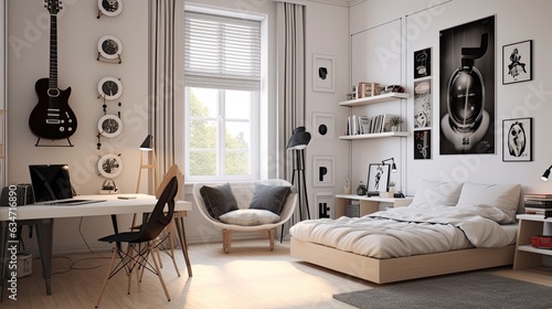 Minimalist Bedroom Ideas for Music-Loving Teen Boys