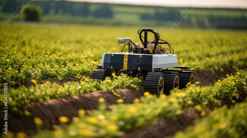 agricultural robot working ...
