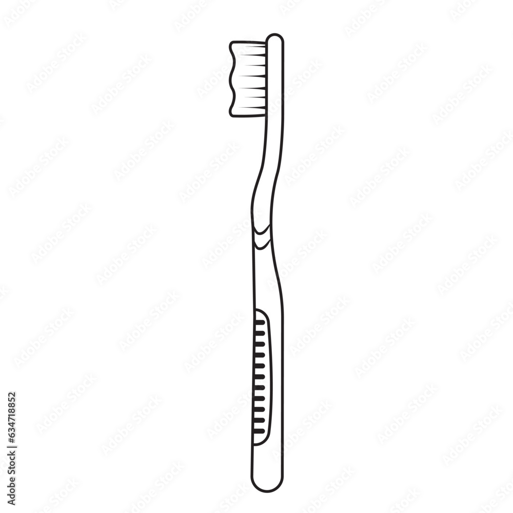 toothbrush for brushing teeth, black outline, vector illustration, cartoon style toothbrush for brushing teeth, black outline, vector illustration, cartoon style
