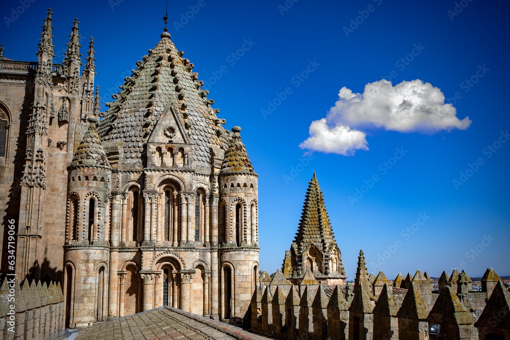 View of the Romanesque dome of the old cathedral of Salamanca, Castilla y León, Spain