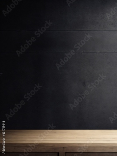 Empty wooden table on dark background, wooden table for showing product