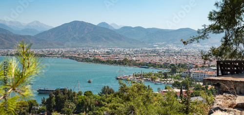 Aerial panoramic view of Fethiye Turkey on a sunny day © yalcinsonat