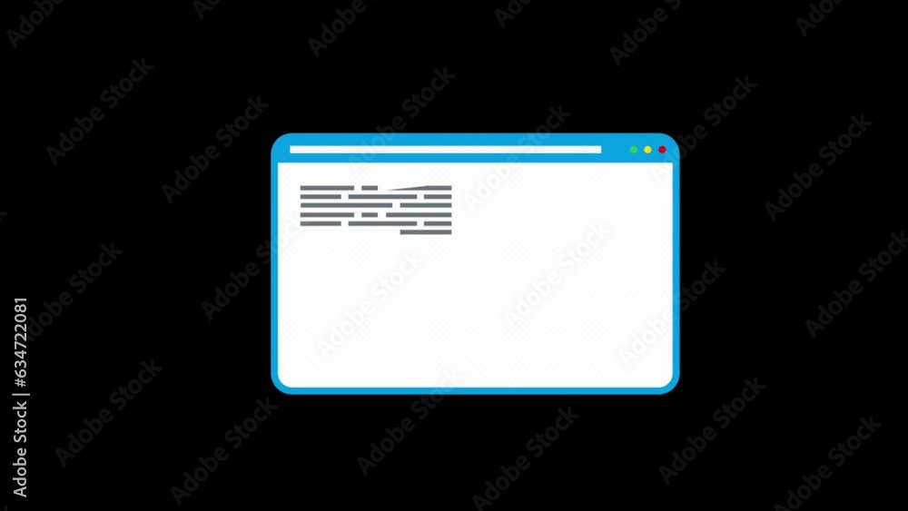 business graph showing growth in browser window tab animation ...