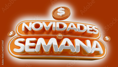 selo 3d ''novidades da semana''
