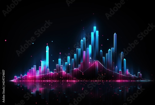 Futuristic technology abstract background with lines for network, big data, data center, server, internet, speed. Abstract neon lights in digital technology tunnel.