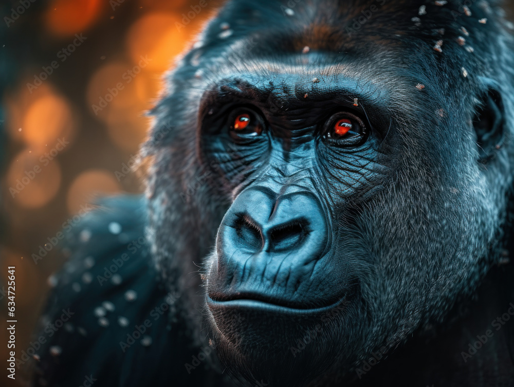 Gorilla monkey portrait created with Generative AI technology Gorilla monkey portrait created with Generative AI technology