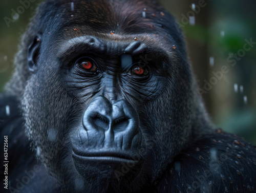 Gorilla monkey portrait created with Generative AI technology