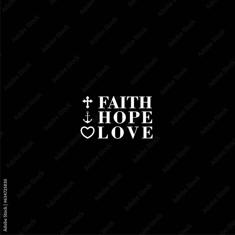 Faith hope love icon isolated on dark background