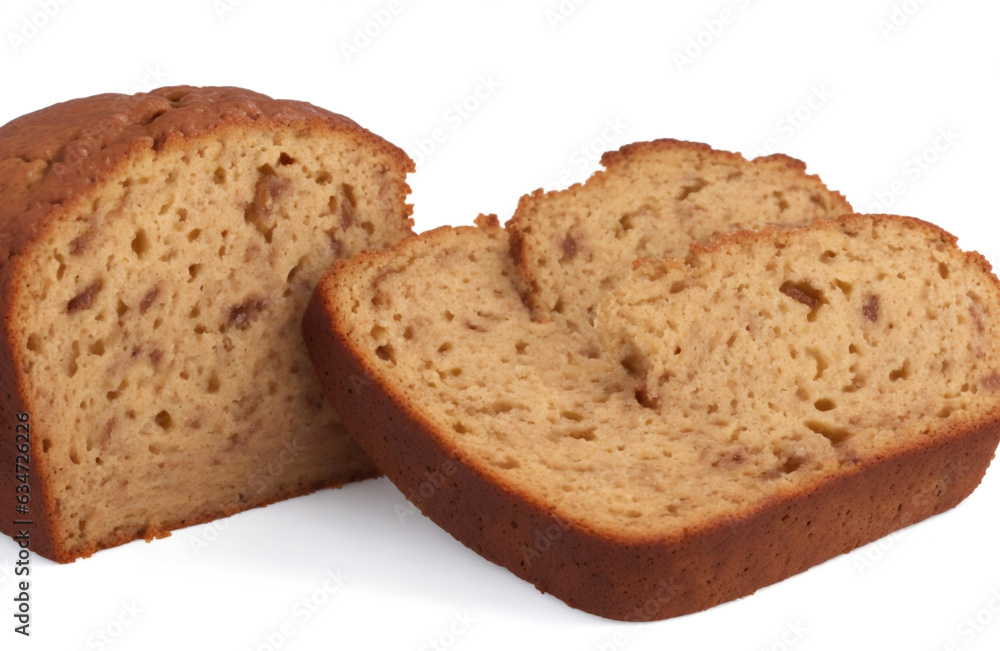 Banana bread isolated on transparent or white backgroundBanana bread isolated on transparent or white background