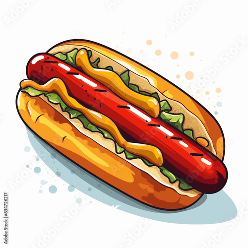 Vector hotdog isolated on white background, hotdog logo, hotdog icon, hot dog sticker