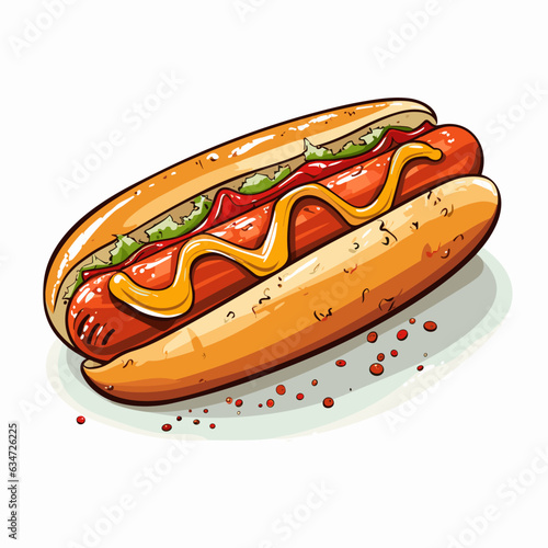 Vector hotdog isolated on white background, hotdog logo, hotdog icon, hot dog sticker