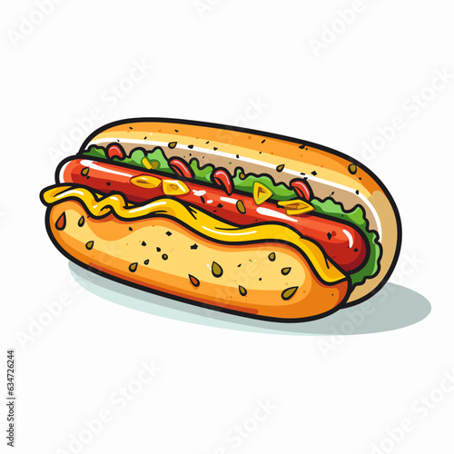 Vector hotdog isolated on white background, hotdog logo, hotdog icon, hot dog sticker