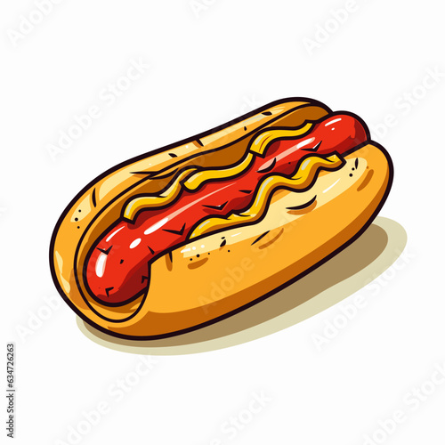 Vector hotdog isolated on white background, hotdog logo, hotdog icon, hot dog sticker