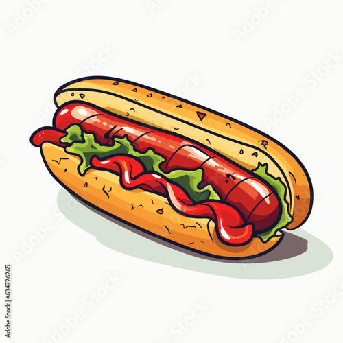 Vector hotdog isolated on white background, hotdog logo, hotdog icon, hot dog sticker