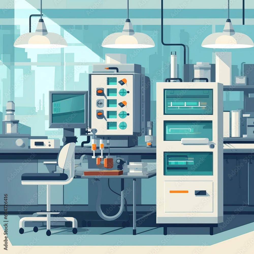 Medical lab medicine Illustration flat high quality ai image generated Medical lab medicine Illustration flat high quality ai image generated