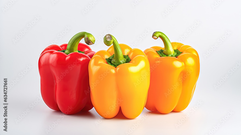 Bell Peppers on white background AI Generative Bell Peppers on white background AI Generative