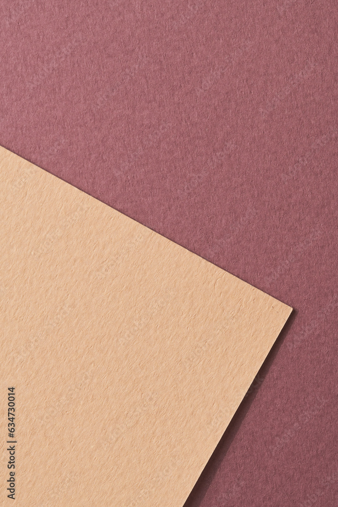 Rough kraft paper background, paper texture red burgundy beige colors. Mockup with copy space for text. Rough kraft paper background, paper texture red burgundy beige colors. Mockup with copy space for text.
