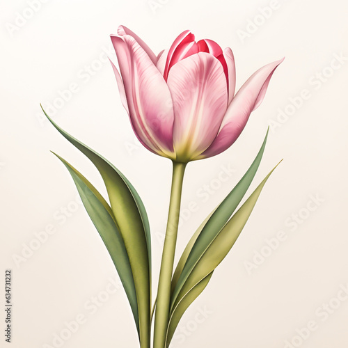 Watercolor tulips. Spring illustration isolated on white background.