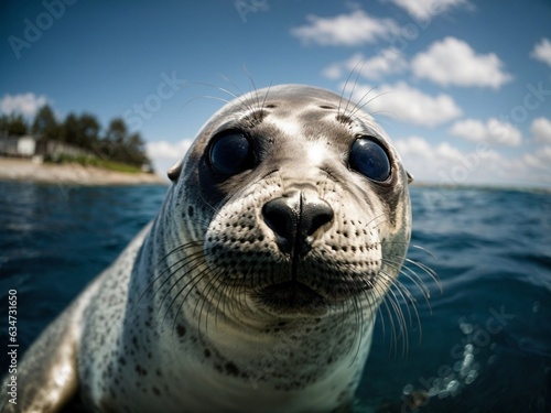 A seal swimming in the water