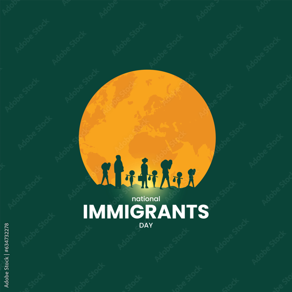 National Immigrants Day. Migration day concept background. Stock Vector