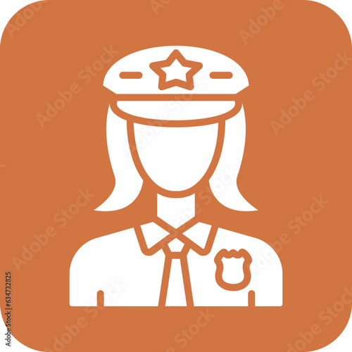Vector Design Lady Police Icon Style