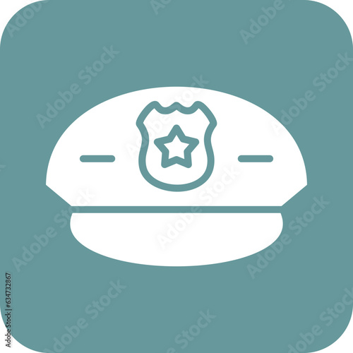 Vector Design Police Hat Icon Style
