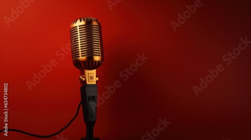 Empty background with microphone
