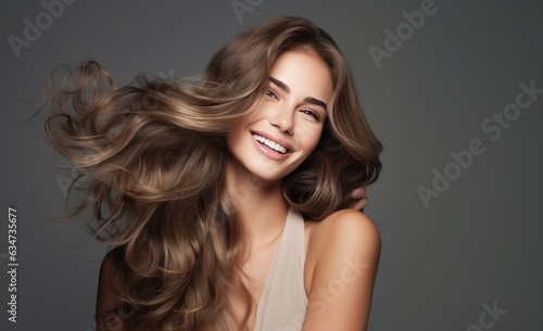 Beauty woman with long wavy hair
